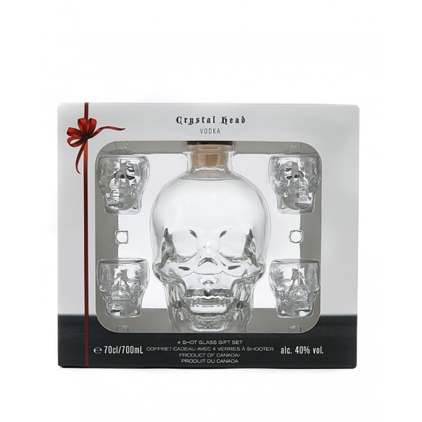 CRYSTALL HEAD  700ML + 4 SHOTS Vodka